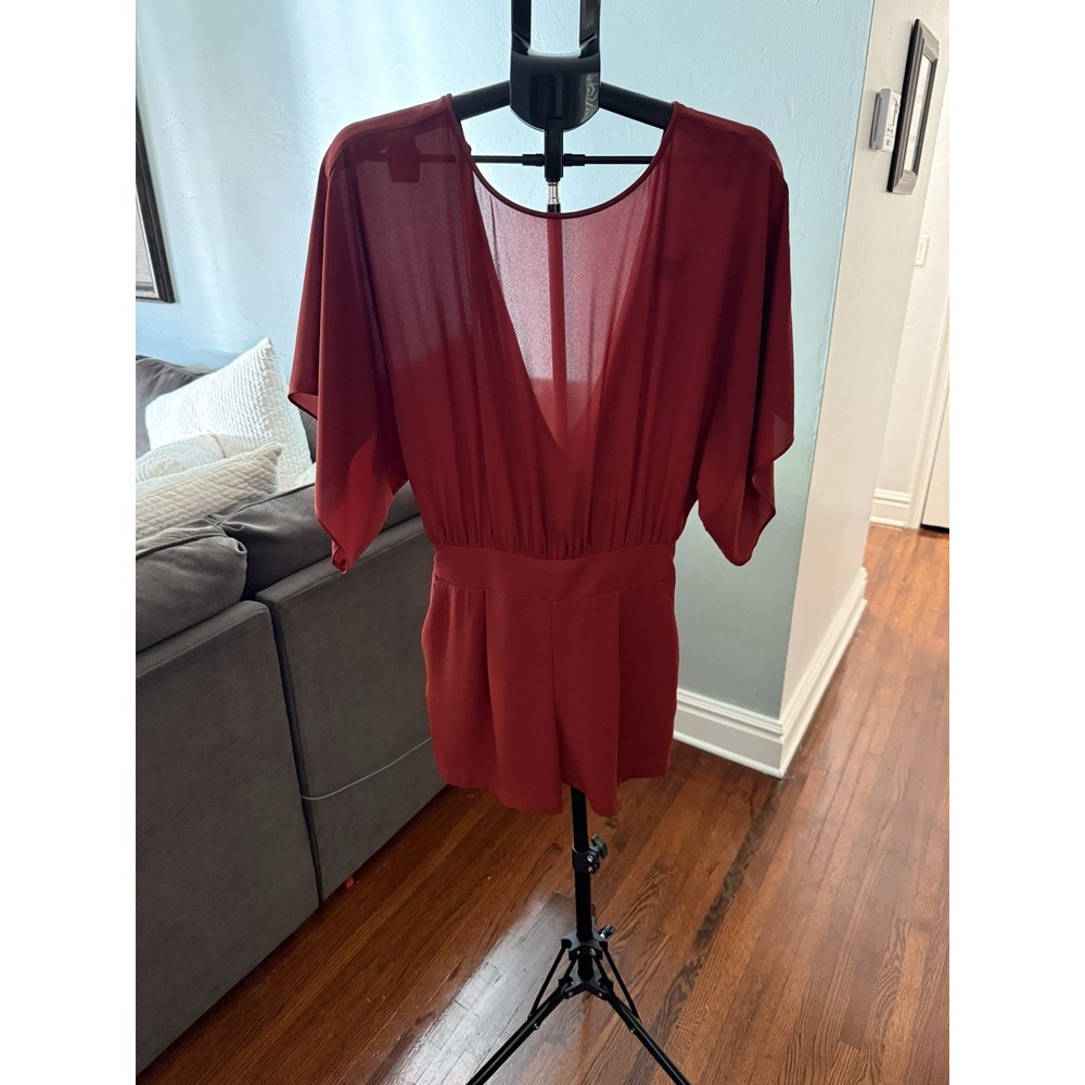 White House Black Market Women's Rust Kimono Sleeve Romper Size 0